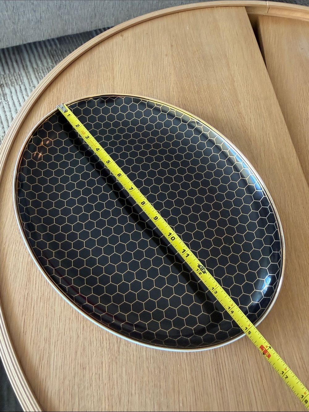 Black and Gold Oval Serving Tray - Picture 4 of 7